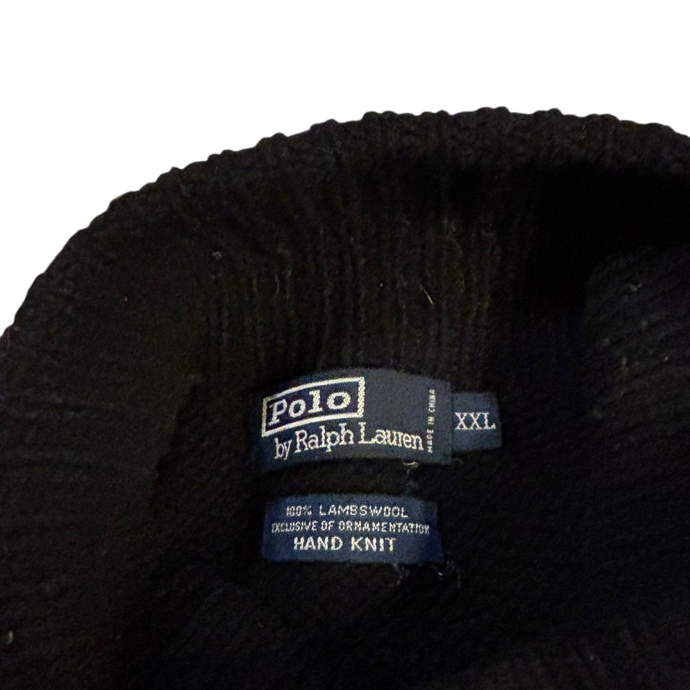 Polo by Ralph Lauren Men's Black Lambswool Turtle Neck Sweater Dog XXL Vintage - Picture 5 of 10